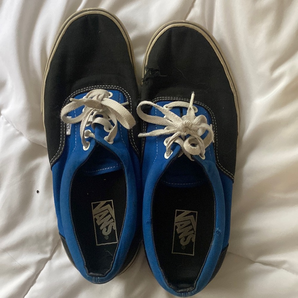 Black & Blue Vans Era Shoe - size 10.5